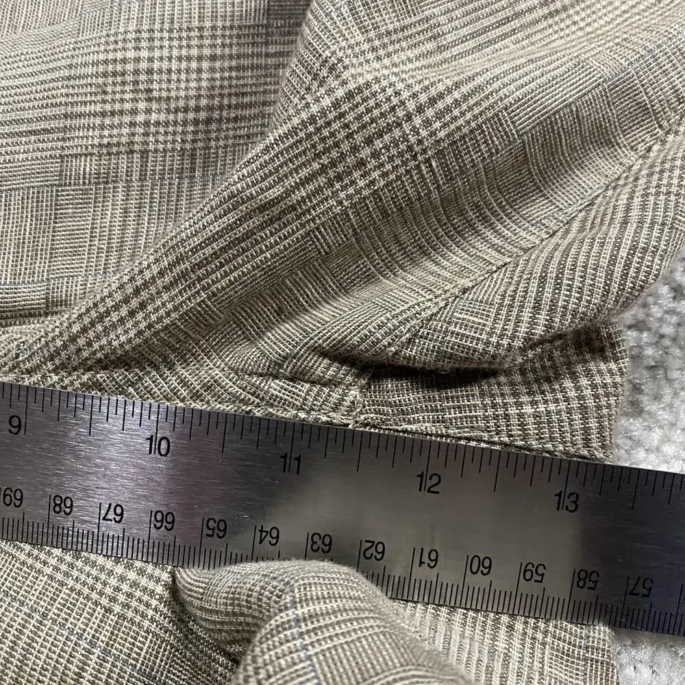 Banana Republic Pants Mens 34x32* Brown Linen Plaid Summer Trousers Glen Check